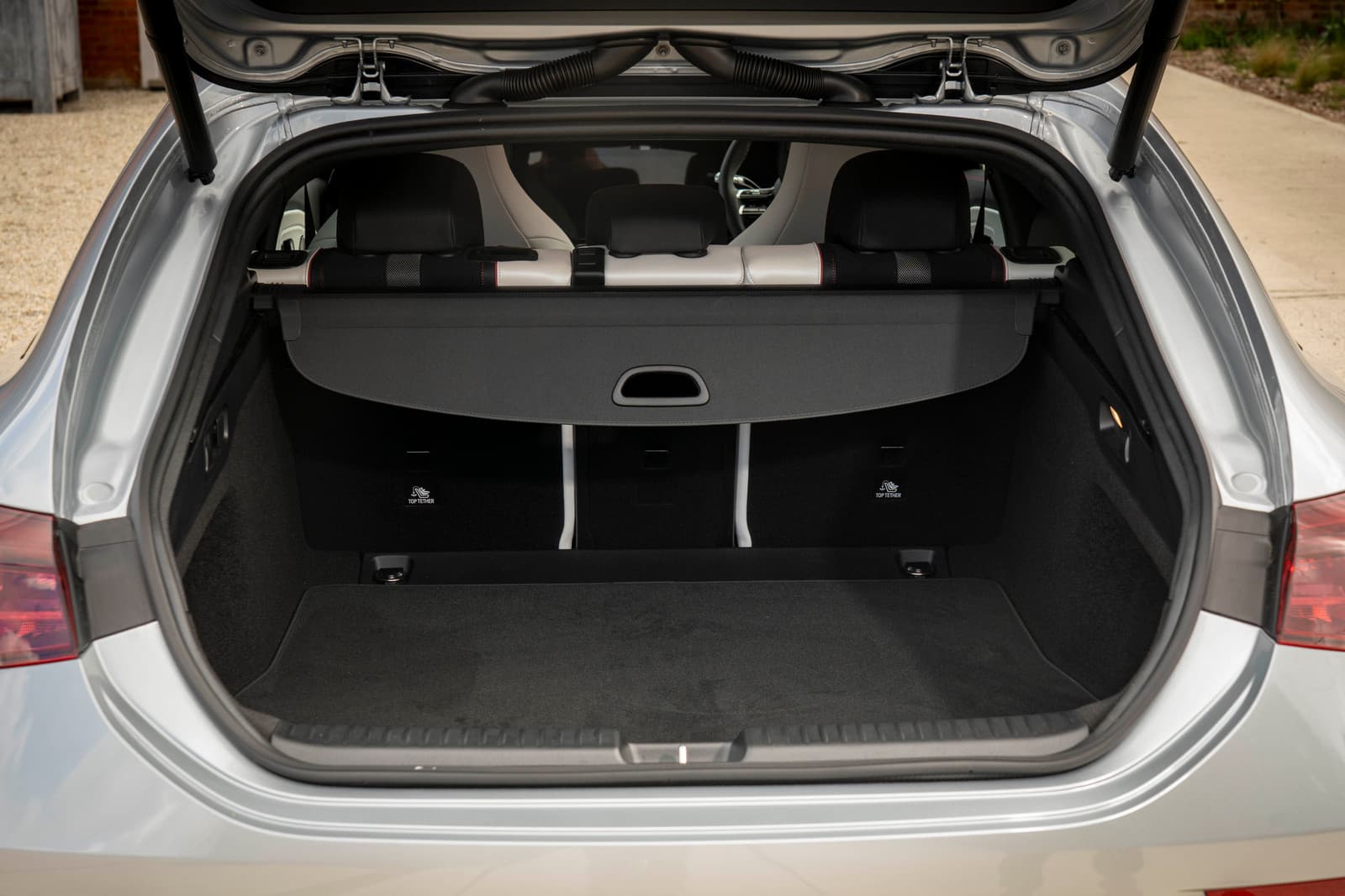 Open boot of the Mercedes CLA Shooting Brake with the rear seats up